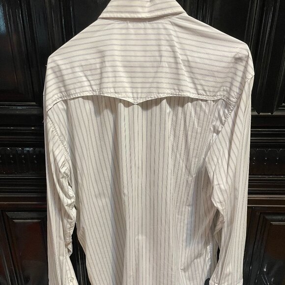 Poncho Mens Long Sleeve White Striped Mens M - Picture 4 of 4